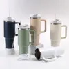 Wholesale 40oz insulated cup with straw stainless steel handle ice cream cup car mounted car cup