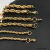 Mäns kedjor Rappers rep Miami -kedja 4 6 8 mm guld sier färg rostfritt stål rep länk halsband hip hop smycken för 299v