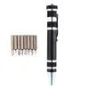 Hot Portable 8 in 1 Aluminum Pen Style Screw Driver Multi-Tool Precision Mobile phone Repair Tool Kit Screwdriver Set Bits