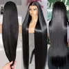 2024 Brazilian human hair 13*4 front lace hair cover 20-34 inches long straight black hair fully hand-woven human hair