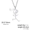 Leuke hardloopmeisje stickman kettingen voor dames trendy roestvrijstalen hanger sieraden grappige bruiloft verjaardagscadeaus nieuw