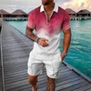 Men's Plus Tees Polos Designer Brand 2023 New Fashion Suit Dust Dust 3D Printing Zipper Short Sleeve Polo Shirt Shirt 2 STES SJ50