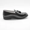 Nya pojkar klänningskor svart faux läder slip på tofs loafers bröllopsfest barn formella sko klassiska barn skor l2405 l2405