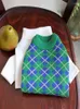 Hundkläder PET grön stickad tröja för små hundar höst och vinterkloter härlig stil kärngarn tyg