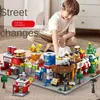 Blocks Sembo Blocks City Mini Street View Shop Girl Model Building KTV Cafe Retail Supermarket Building Set Friend Creativity WX