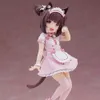 Action Toy Figures Röd och blå tvillingflickor Söt piga Toy Anime Figure Cat Girl Cat PVC Action Figur Model Toys Doll Kids Gifts Y240516