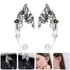 Elf Ear Cuffs Elven Earrings Hollowed Aluminum Ear Clip Wedding Accessories Cosplay Fairy Eardrop for Women Girls Party 240516
