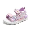 Sandaler Sandalias Princess Sandaler Summer New Cartoon Girl Shoe Soft Sole Baby Sandals Fashion Beach Shoe Plat Sandals Kid Shoe Y240515