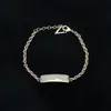 Chaîne Chain Bangles V Letter Bracelets Men Femmes Brand Brass Brangle 18k Gold Bijoux en cuivre