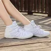 Baxinier Girls White High Top Top Leanding Lightweight Youth Cheer Competition Sneakers Training Dance Tennis Shoes L2405 L2405