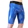 100%pura de borracha de látex blauschwarz boxer shorts longos calças resumos de 0,4 mm S-xxl