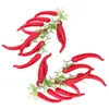 Flores decorativas 2 cordas simulação jalapenos Red Pimenta longa decoração vegetal pimenta cozinheira de decorações infantil