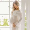 Slash szyja biała sesja macierzyńska pełna koronkowa szyfonowa kobieta w ciąży