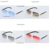 Moisanite Diamond Diamant sans lunettes de soleil Buffalo Buffalo Horn Men Lens Laisses grandes pierres grandes verres édition originale