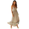 Летовая новая большая юбка для свинга женская богемная v-образец фрагментированное цветочное платье