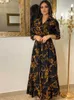 Ethnic Clothing Muslim Abaya Dress Women Ramadan Print Shirt Dresses Autumn Turkey Islamic Vestidos Elegant India Moroccan Kaftan Arab T240515