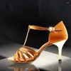 Dance Shoes High-grade Imported Satin Women Soft Bottom BD 217 Ballroom Professional Sports Female Latin Child Gold Heel