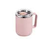 Simple 304 stainless steel thermal mug with lid straw multicolors 450ml coffee cups home office instulated portable tumblers smooth activity gifts 11 21wy