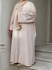 Ubranie etniczne 2 -częściowy zestaw Abaya Zestaw Maroko Muzułmańskie Abayas kobiety Kaftans Suknie wieczorowe Kobiety Dubai Turkey Long Dress Robe Femme Vestidos T240515