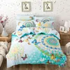 Beddengoed sets unihome katoenen bohemian boho -stijl roze vlinderset meisjesbutterfly cartoon print giraffe dekbedoverdekbedden linnen