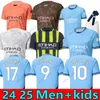 S-4XL HAALAND MANS MANS CITIES Futbol Forması 125. Gvardiol 24 25 Grealish de Bruyne Phillips Mahrez Foden 2024 Futbol Gömlek Üniformaları Erkekler Çocuk Kiti Alvarez Alvarez Rodrigo Tops