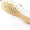 Saç düzleştirici fırça ahşap saplı çelik dişler masaj saç fırçası kafa bakımı tarak rahatlatıcı ahşap tarak cepillo alisador de pelo stijltangborstel