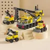 Andere speelgoedbouwsteen 6in1 Politie Truck City Fire Truck Helicopter Tank Engineering Crane Block Kit Childrens Toy Building Block S245163 S245163