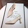 beige Naked Black French pointed Dress Shoes womens high heel straight line strap thick heels toe wrap and hollow back sandal woman FasgYYY# eb37 s sal