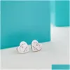 Boucles d'oreilles en diamant en forme de coeur de haras charmantes de créatrices féminines haut de gamme 925 Sier Jewelry Festival Cadeau d'usine Drop livraison DHPDF