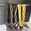 Mugler Boot Designer Women 100mm Two-Tone Jersey Mesh Sock Lår drar på elastiska punkt-tårar stilett Hälta stickade över knähögstövel kvinnor lyxfabrikskor