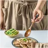 Dinnerware Sets New 3Pcs/Set Wooden Tableware Set Reusable Cake Fork Spoon Dumpling Japan Noodle Sushi Chopsticks Kitchen Cutlery Acce Dhf18