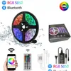 شرائط LED 5M 10M شريط الضوء SMD 5050 أضواء الشريط المرنة DIY RGB TAPE DIED DC 12V الهاتف APP Bluetooth إسقاط الإضاءة HOL DHOR6