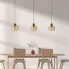 Modern Pendant Light Amber/Clear/Gray Glass Chandelier Romantic Bedroom Lamp Living Room Kitchen Dining Room Hanging Light