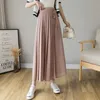 Sommerstil Koreanische Frauen große Saum Rock Hosen plissierte Chiffon High Taille Hosen Hakama Casual Wide Leg Pantalones 240516