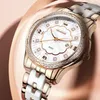 OLEVS Top Brand Womens Watches Original Ceramic Fashion Trend Quartz Watch for Women High Quality Elegant Womens Wristwatch 240516