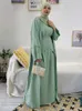 Ubranie etniczne Eid Maroko Muzułmańska sukienka Kobiety Abaya 3 -częściowy zestaw Kaftans Evening Sukienki Kobieta Dubaj Turcja Islam Długa sukienka szata femme vestidos t240515