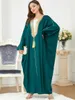 Etniska kläder höst marocko klänning muslimska kvinnor abaya eid ramadan india abayas dubai kalkon partklänningar kaftan mantel longue vestidos largos t240515