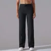 Designer dames lu yoga drawstring brede poten broek losse naakt joggingbroek met hoge taille dual side pocket fitness yoga broek buiten hardloopbroek