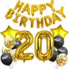 Happy Birthday Balloons Kit Gold Adult Birthday Party Decorations Banner Confetti Balloon Supplies Aluminum Ballon 240509