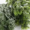 装飾的な花シミュレーションクリスマスシーダーツリーホームクローゼットデスクトップ装飾雪のトップグリーン植物3Dパインニードルステークス