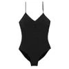 Blue One Piece Swimsuit Female 2024 Korean Swimwear Women Button Bathing Suits Summer Beach Wear Bather Monokini Swimming Pool