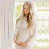 Slash szyja biała sesja macierzyńska pełna koronkowa szyfonowa kobieta w ciąży