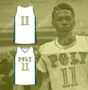 Nome NAY Custom Youth/Kids Peyton Watson 11 Long Beach Polytechnic High School Jackrabbits White Basketball Jersey 1 cucito S-6xl