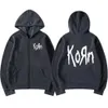 Heren Hoodies Sweatshirts Korn Rock Band Letter Zipper Hoodie Mens Metal Gothic Vintage Oversized Zip Up Hoodies Strtwear Punk Sweatshirts Jackets T240515