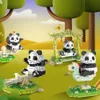 Blokken wltoys 66550 Creatief DIY Evaluatable Animal Cute Mini Chinese stijl Animal Panda Building Block Educatief speelgoed voor jongens en kinderen WX
