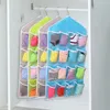 Storage Bags 16 Grid Pockets Wardrobe Hanging Organizer Socks Bra Underwear Clear Rack Hanger Bag Saving Space Dropship