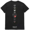 Designer CDGS Shirt Play T-shirt Commes des Garcons Cotton Fashion Marque Red Heart broderie T-shirt Women's Love Sleeve Couple de manches courtes Men CDGS HOODIE 496
