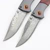 High End 15080 Damascus Pocket Mapp Knife VG10 Damascus Steel Blade G10/Wood Handle EDC Pocket Knives With Retail Box