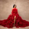 Ruches jurken voor fotoshoot 3d zwangerschapsjurk nova mama rok Afrikaans Amerikaans pluizig