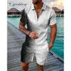 Men's Tracksuits Men's Tracksuit Summer Short Sleeve Shirt And Shorts Suit Two-Piece Set Male Gym Sport Golf Clothing Streetwear For Mencasual Men#2024 8Bc